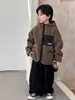 Ropa para Niños Michael Xie Chaqueta Gruesa Forrada de Polar para Niños 2025 Invierno Top Reversible de Polar para Niños Mayores