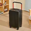 Mala de Rodinha Larga de Grande Capacidade para Estudantes, Mala de Senha Superdimensionada para Homens, Mala de Bordo Durável, Mala de Couro Onde se Pode Sentar