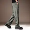 Pantalones Casuales de Trabajo de Alta Gama con Caída de Lyocell Estilo Americano para Hombre, Nuevos Pantalones Rectos de Pierna Ancha Versátiles y Sueltos para Primavera y Verano para Hombre