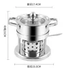 Olla Individual Caliente con Estufa de Alcohol de Acero Inoxidable para Una Persona