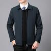 Abrigo para Hombre de Mediana Edad Nuevo de Primavera y Otoño Solapas Abrigo para Hombre de Negocios Suelto Talla Grande Chaqueta Casual para Hombre Top para Hombre