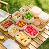 Conjunto de Lancheira de Frutas para Camping Alimentos de Grau Alimentício Caixa para Piquenique ao Ar Livre Caixa Portátil para Armazenamento de Frutas e Vegetais Caixa Selada