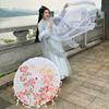 Nuevo Paraguas de Borla de Pétalo Antiguo Chino Cheongsam Hanfu Vestido Antiguo Accesorios de Fotografía de Performance Paraguas Clásico de Papel Aceitado con Flores