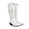 Otoño Invierno 2026 Botas Nuevas para Mujer Moda Europea Americana Punta Cuadrada Tacón Grueso Bordado Bordado Tradicional Botas Largas Botas de Montar Comercio Exterior