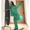Pijama Listrado Coreano para Mulheres, Conjunto de Manga Longa para Primavera e Outono, Tamanho Plus, Roupa de Casa Casual Simples, Toque de Luxo, Atacado Transfronteiriço