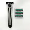 Barbeador de 3 lâminas para homens, barbeador manual que se adapta aos contornos faciais para um barbear suave e rente, atacado