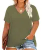 2024 Exportación Impresión 3D Imitación Algodón Cuello en V Modernos Casuales Camisetas de Manga Corta Venta Directa de Fábrica Camiseta Holgada Color Sólido