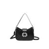 Bolso de Mujer Transfronterizo BOLSOS2024 Nueva Moda Bolso Cuadrado Pequeño Textil PU Bolso de Hombro Nicho Versátil Bolso de Axila Cuadrado Diamante