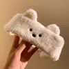 Diadema con orejas de panda para mujer, diadema de felpa moderna y linda para lavarse la cara, ajustable con velcro