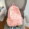 Mochila Estampada de Conejo con Lunares Azul Claro Transparente Estilo Dulce Suave Mejor Amigo Salida de Vacaciones Almacenamiento Mochila Pequeña