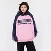 Marca de moda nacional Sudadera con capucha bordada con letras estilo retro americano para hombre y mujer Primavera Calle holgada a juego para parejas