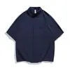 Camisa de Seda de Hielo Delgada Simple de Verano Estilo Nuevo Holgada Moderna Marca Top de Manga Corta Blanco