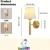 Lámpara de pared Tosna con mosaico de conchas vintage, lámpara de mesita de noche para dormitorio, iluminación decorativa creativa de lujo ligero para sala de estar, tela y hierro