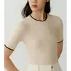 Il Suéter de Punto Pullover para Mujer 2026 Verano Nuevo, Top de Moda Minimalista de Cuello Redondo de Manga Corta
