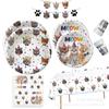 Suministros para Fiesta de Cumpleaños de Gato Juego de Vajilla para Fiesta con Tema de Gato Bandeja de Papel Servilleta de Papel Mantel Decoraciones para Fiesta de Gato