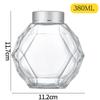 Botella de Miel Hexagonal Transparente Tarro de Almacenamiento Sellado Almacenamiento de Alimentos Conservas Pimienta Caviar Vidrio Dividido Botella al por Mayor