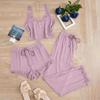 Popular Conjunto de Renda Transfronteiriço de Três Peças Camisola Shorts Calças Pijama Feminino Slim Elástico Cabelo
