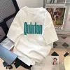 ¡Wow, Camiseta de Manga Tres Cuartos Holgada Hecha a Medida para Hombre con Estampado de Letras, Camiseta Versátil de Moda Estilo Americano de Tendencia para Adolescentes