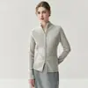Nuevo y elegante cárdigan de cachemira de cuello alto 2026, corte ajustado, entallado a la cintura, suéter de punto con doble cremallera, top cárdigan adelgazante
