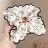 Novo modelo 2026 scrunchie de cetim preto para mulheres, elástico de cabelo de alta qualidade, elástico elegante para rabo de cavalo baixo, acessório de cabelo estilo casual