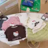 Camiseta de Manga Corta de Algodón Puro Estilo Padre-Hijo Dibujos Animados Lindos 3D para Niñas de Verano