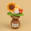 Plantas de Tulipán Hechas a Mano con Ganchillo Transfronterizas en Maceta, Adornos de Rosa, Jarrones de Flores Tejidos con Hilo, Flores Artificiales, Plantas en Maceta para Escritorio
