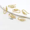 Chapado en Cobre con Oro Real de 18K, Conserva el Color, con Incrustación de Circonita, Material para Ganchos de Aretes, Pendientes Colgantes DIY, Accesorios de Joyería A02