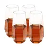 Copa de Vino de 9 oz con Forma de Diamante y Borde Dorado Transfronteriza para Barra Casera y Boda Vasos de Plástico para Champaña y Whisky
