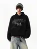 Sudadera con Capucha Estilo Americano Estampado de Letras Moteado Degradado para Hombres y Mujeres, Otoño, Atractivo Travieso, Casual, Chaqueta de Pareja, Holgada, Versátil, Sudadera con Capucha