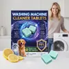 Tabletas Limpiadoras para Lavadora Para Dueños de Mascotas Ropa Residuos Olor a Mascota Pelusa Tambor Pulsador Tablets Limpiadoras para Lavadora