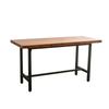 Mesa e Cadeira para Cafeteria Bar de Chá com Leite Estilo Retro Americano Mesa de Bar Longa Madeira Maciça Mesa de Bar de Lazer Combinação de Banqueta Alta