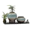 Tanque Ecológico, Piscicultura Antigua, Agua Corriente, Maceta de Cerámica, Cascada, Adornos de Agua Corriente, Accesorios de Filtración Circulante, Paisajismo de Jardín en Patio