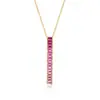 Colar Clavícula Pingente Linha Única Estilo Novo Coreano e Japonês Luxo Leve Minimalista S925 Prata Esterlina Banhado a Ouro Pedra Cor-de-Rosa para Mulheres Atacado