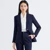 Traje Azul Marino Traje para Mujer en Primavera y Otoño Lugar de Trabajo Estilo Ligero y Maduro Ropa de Trabajo para Mujer Traje Formal Profesional de Alta Gama