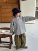 Camiseta Casual Holgada de Algodón de Bambú de Manga Larga Estilo Coreano Primavera/Verano para Niños y Niñas Cici Kidsren con Estampado de Dibujos Animados t