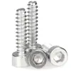 En Stock Acero Inoxidable 304 Cabeza de Copa Hexagonal Hb Tornillos M1.7~M6 Hexagonal Cilíndrica Cola Plana Autorroscantes