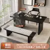 Mesa de Té Nueva de Madera Maciza Minimalismo Italiano Jóvenes Pequeño Soporte para Té Negro de Madera Maciza Lujo Ligero Moderno Sensación de Gama Alta Uso en el Hogar
