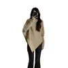 Suéter de Punto de Cachemira de Diseñador Irregular de Cuello Alto con Mangas Murciélago para Mujer Otoño Invierno Suéter Holgado de Longitud Media Ropa de Punto con Cuello