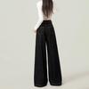Pantalones de Mopa Sumergida Primavera 2025 Retro Cintura Alta Pierna Ancha Pantalones Jeans Azul Oscuro Ropa Casual para Mujer Adelgazantes