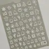 Adesivos de Unha Floco de Neve de Natal de Inverno 5D em Relevo Tridimensional Brancos Vazados Adesivos de Nail Art Floco de Neve Ornamentos Estilo Ca