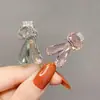 Grampo de coelho de cristal de alta qualidade estilo coreano clipe para franja clipe de menina famoso na internet acessório de cabelo clipe de sapo lateral