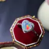 Anillo Abierto de Plata de Ley con Ópalo Natural Blanco Incrustado Love Opal Moda para Mujer Venta Caliente Transfronteriza Transmisión en Vivo Europa y América