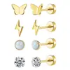 Aretes de Acero Inoxidable para Hélice de Oreja Nuevos Transfronterizos en Stock Amazon Conjunto Combinado de Pendientes de Gama Alta para Hombres y Mujeres