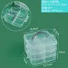Caja de Almacenamiento Multifuncional de Plástico de Tres Capas para Joyería y Hogar, Caja de Almacenamiento Transparente de 12 Compartimentos, Caja Organizadora de Joyería y Cosméticos