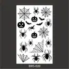 Nueva Calcomanía de Tatuaje de Halloween Murciélago Negro Telaraña Calcomanía de Tatuaje de Transferencia de Agua Suministro Transfronterizo Juego