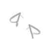 Pendientes de plata de ley s925 en forma de V para mujer, estilo coreano, estilo frío, con microincrustaciones de circonita, elegantes joyas para el cabello.