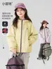 Chaqueta con capucha de invierno gruesa para niñas Little Fitter, top casual para niños mayores, abrigo de algodón cálido para niños, ropa exterior para niñas para niños mayores