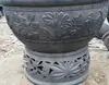 Tina para Peces para Patio, Tanque de Agua Cerámico Tradicional para Criar Peces Dorados y Tortugas, Pecera de Barro Negro con Base 1.0m