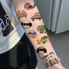 Super Lindos Dibujos Animados Mascota Linda Brazo Tatuajes Temporales Coloridos para Mujeres Duraderos Impermeables de Alta Gama Femeninos Florales Tatuajes de Brazo para Mujeres