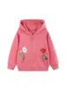 Nuevo Abrigo Infantil de Otoño Estilo Europeo y Americano con Capucha y Cremallera Chaqueta para Niñas Aplicación de Flor de Algodón Tejida Sudadera para Bebé